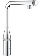 Grohe Essence-31615000 Arıtmalı Spiralli Çift Girişli Aç Kapa Eviye Bataryası Gümüş