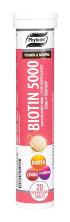 Phytodef Biotin Aromasız Yetişkin Vitamin 20 Tablet
