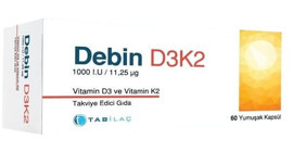 Debin D3K2 Aromasız Yetişkin Vitamin 60 Kapsül