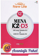 New Life Mena K2 - D3 Aromalı Yetişkin Vitamin 60 Kapsül