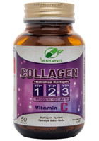 Collagen Type 1-2-3 Hyaluronic Acid Vitamin C Aromasız Yetişkin Vitamin 50 Tablet