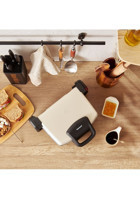 Homend Toastbuster 1337H 4 Dilim Döküm Çıkartılabilir Plaka Çift Taraflı 2000 W Izgaralı Krem Tost Makinesi