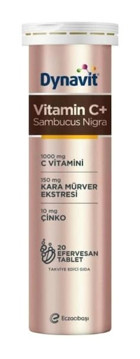 Dynavit Vitamin C Sambucus Nigra Karamürverli Yetişkin Vitamin 20 Tablet