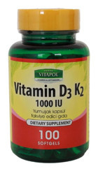 Vitapol Vitamin D3-K2 Aromasız Yetişkin Vitamin 100 Tablet