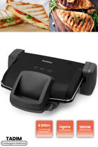 Goldmaster Tadım GM-7456 6 Dilim Granit Çıkartılabilir Plaka Tek Yönlü 1800 W Izgaralı Siyah Tost Makinesi