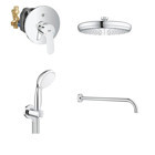 Grohe Bau Ankastre Yağmurlama Sürgülü Mafsallı Duş Seti