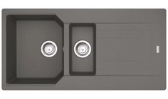 Franke Urban UBG 651-100 500 mm Damlalıklı Tezgah Üstü 1.5 Gözlü Dikdörtgen Sağ Granit Eviye Antrasit