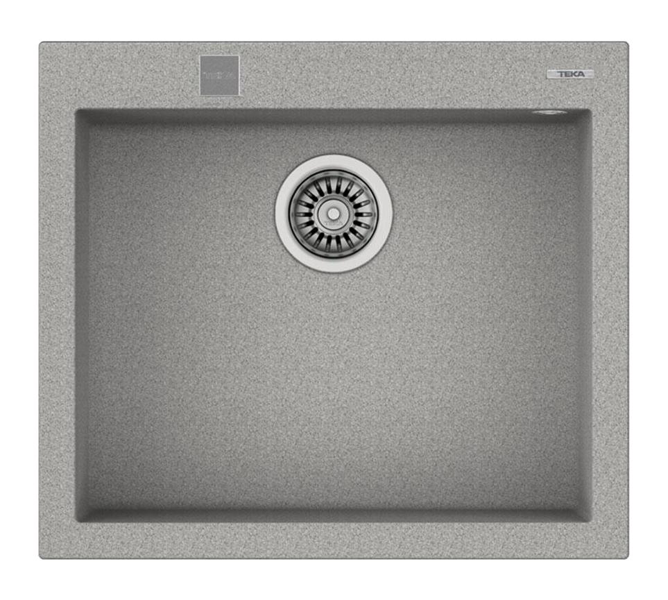Teka Forsquare 50.40 TG 500 mm Damlalıksız Tezgah Üstü Tek Gözlü Dikdörtgen Orta Granit Eviye Gri