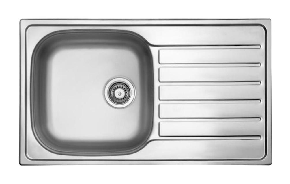 Ukinox Hypnos 50 500 mm Damlalıklı Tezgah Üstü Tek Gözlü Dikdörtgen Sağ Paslanmaz Çelik Eviye Gri