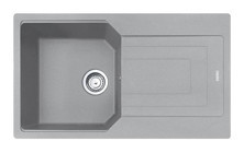 Franke Urban UBG 611-86 500 mm Damlalıklı Tezgah Üstü Tek Gözlü Dikdörtgen Sağ Granit Eviye Gri