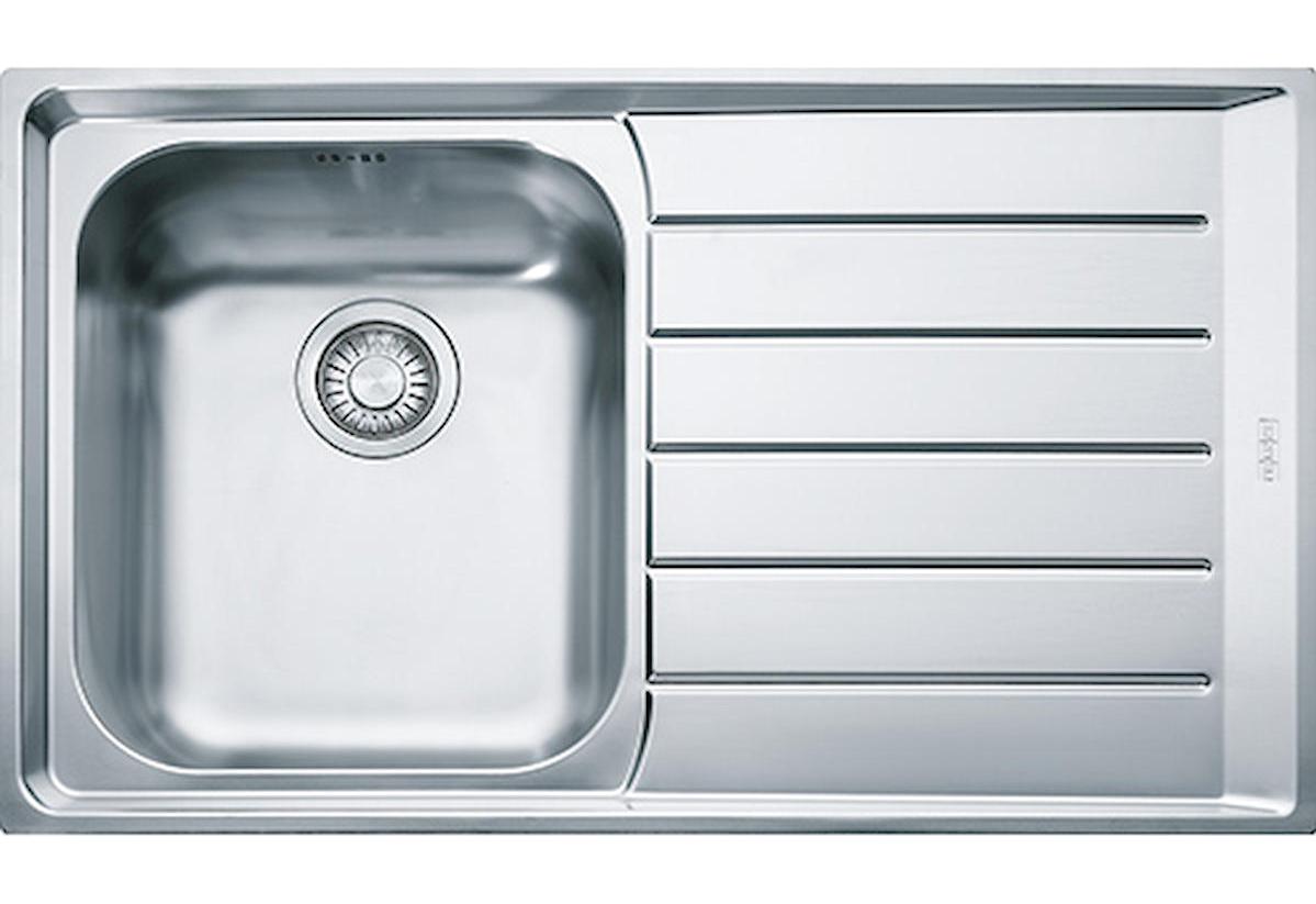 Franke Neptun Nex 611 510 mm Damlalıklı Tezgah Üstü Tek Gözlü Dikdörtgen Sağ Paslanmaz Çelik Eviye Gri