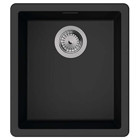 Hansgrohe S520-F350 456 mm Damlalıksız Tezgah Altı Tek Gözlü Kare Orta Granit Eviye Siyah