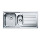 Franke Logica Line LLX 651-100 500 mm Damlalıklı Tezgah Üstü 1.5 Gözlü Dikdörtgen Sağ Paslanmaz Çelik Eviye Gri