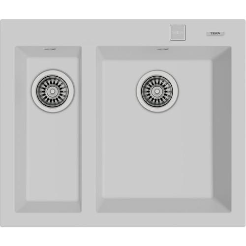 Teka Forsquare 590 TG 500 mm Damlalıksız Tezgah Üstü 1.5 Gözlü Dikdörtgen Sağ-Sol Granit Eviye Gri