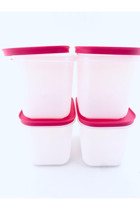 Tupperware Alaska 4 Parça Kare Plastik Saklama Kabı