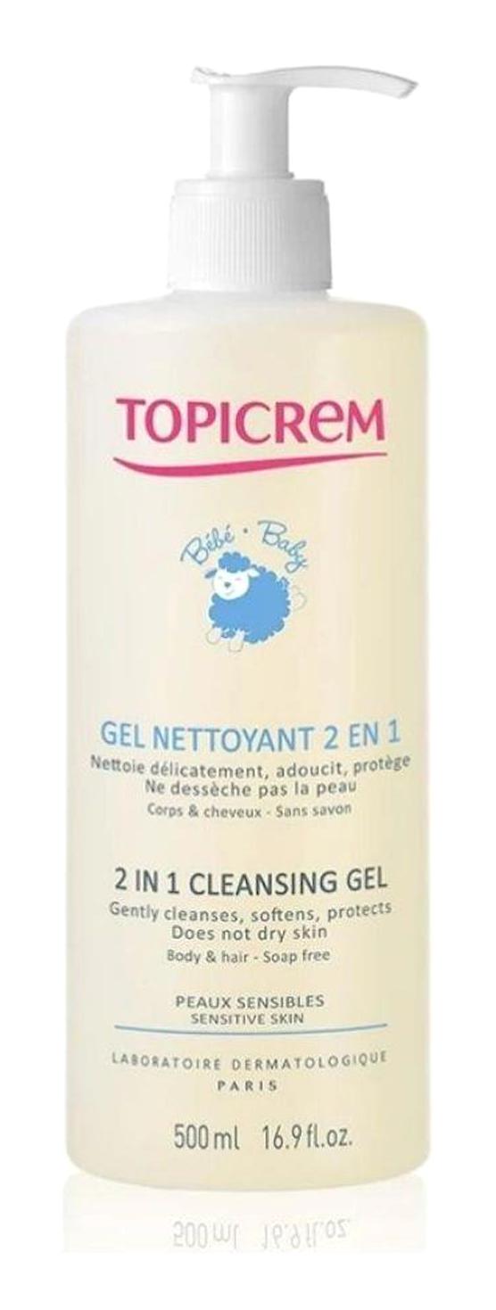 Topicrem 2 İn 1 Göz Yakmayan Hipoalerjenik Yenidoğan Hassas Ciltler İçin Bebek Şampuanı 500 ml