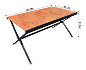 Nurgaz NG-N054140x80 cm Çantalı Dikdörtgen Ahşap Katlanır Kamp Masası Kahverengi