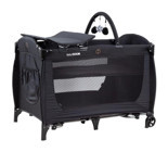 Babydoor 2051 Place Alüminyum 20 kg Kapasiteli Taşınabilir Ara Katlı 110x70 cm Sallanan Park Yatak Siyah
