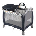 Graco Contour Electra 15 kg Kapasiteli Taşınabilir Ara Katlı 90x72 cm Sallanan Park Yatak Çok Renkli