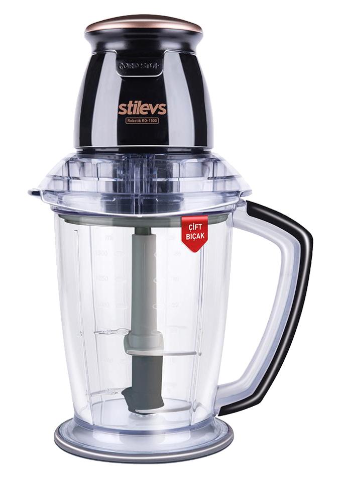 Stilevs RO-1500 500 W 1500 ml Çift Bıçaklı Elektrikli Rondo Bakır Siyah