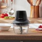 Homend Robochop 2108 H 400 W 900 ml Çift Bıçaklı Elektrikli Rondo Siyah