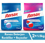 Renax Yenileme Renkliler ve Beyazlar İçin 24 Yıkama Toz Deterjan 2x1.5 kg