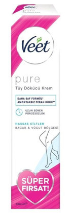 Veet Pure Hassas Ciltler İçin Koltuk Altı Bacak Genital Bölge Kadın Tüy Dökücü Krem 200 ml