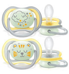 Philips Avent Ultra Air Nighttime 18 Ay+ Fosforlu Delikli Ortodontik Silikon Emzik Pembe