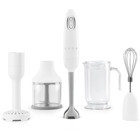 Smeg 50's Style Plastik Hazneli Çift Bıçaklı 6'lı El Blender Seti Beyaz