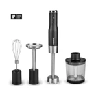 Homend Artfood 1925h 500 ml Plastik Hazneli Turbolu Çift Bıçaklı 5'li El Blender Seti Siyah
