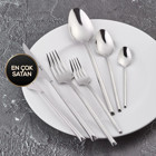 Jumbo 5500 Parlak Sandıklı 84 Parça 12 Kişilik Çatal Kaşık Bıçak Takımı Gümüş