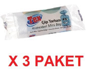 Tex Küçük Boy 40x47 cm Çöp Poşeti 40 Adet Beyaz