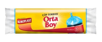 Koroplast Orta Boy 55x60 cm Çöp Poşeti 6x15 Adet Mavi
