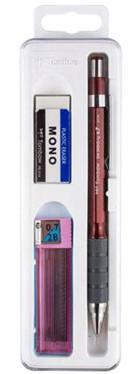 Tombow Silgili Plastik Metalik Kırmızı 0.7 mm Uçlu Versatil Kalem Seti