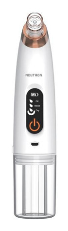 Neutron Ultrasonik 400 mAH Tüm Ciltler İçin Tek Başlıklı Silikon Şarjlı Titreşimli Vakumlu Yüz Temizleme Cihazı Beyaz