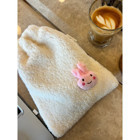 Sumicorn Design Beyaz Düz Peluş Makyaj Çantası