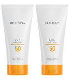 Farmasi Dr C. Tuna Renksiz 50 Faktör Tüm Ciltler İçin Nemlendiricili Yağ Bazlı Suya Dayanıklı Yüz Güneş Kremi 2x150 ml