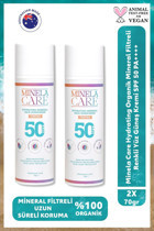 Minela Care Yüksek Korumalı Renkli 50 Faktör Tüm Ciltler İçin Leke Karşıtı Nemlendiricili Mineral Filtreli Yağsız Suya Dayanıklı Yüz Güneş Kremi 2x70 ml