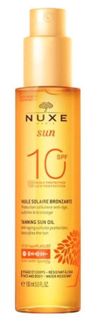 Nuxe Sun Huile Solare Tuning Yoğun 10 Faktör Tüm Vücut İçin Bronzlaştırıcı Yağ 150 ml
