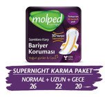 Molped Super Night İnce 68'li Hijyenik Ped 3 Adet