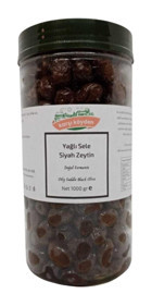 Karşı Köyden Yağlı Sele Tuzlu Sele Siyah Zeytin Pet Kavanoz 1 kg