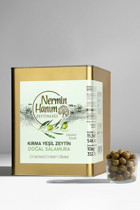Nermin Hanım Zeytinliği Edremit Kırma Tuzlu Salamura Yeşil Zeytin Teneke 10 kg