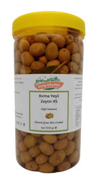 Karşı Köyden Kırma Tuzlu Salamura Yeşil Zeytin Kavanoz 1 kg