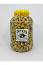 Etik Yerli Ürünler Tatlanmış Dilme Tuzlu Salamura Yeşil Zeytin Pet Kavanoz 5 kg
