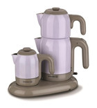 Korkmaz A353-03 Mia Plastik Demlikli 1600 W Plastik Lila Vintage Çay Makinesi