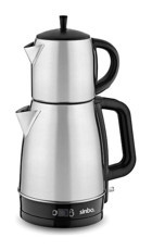 Sinbo STM-5827 Çelik Demlikli 2200 W Işıklı Çelik İnox Vintage Çay Makinesi