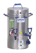 Ekoçay Metal Demlikli 3000 W Işıklı Metal İnox Vintage Çay Makinesi