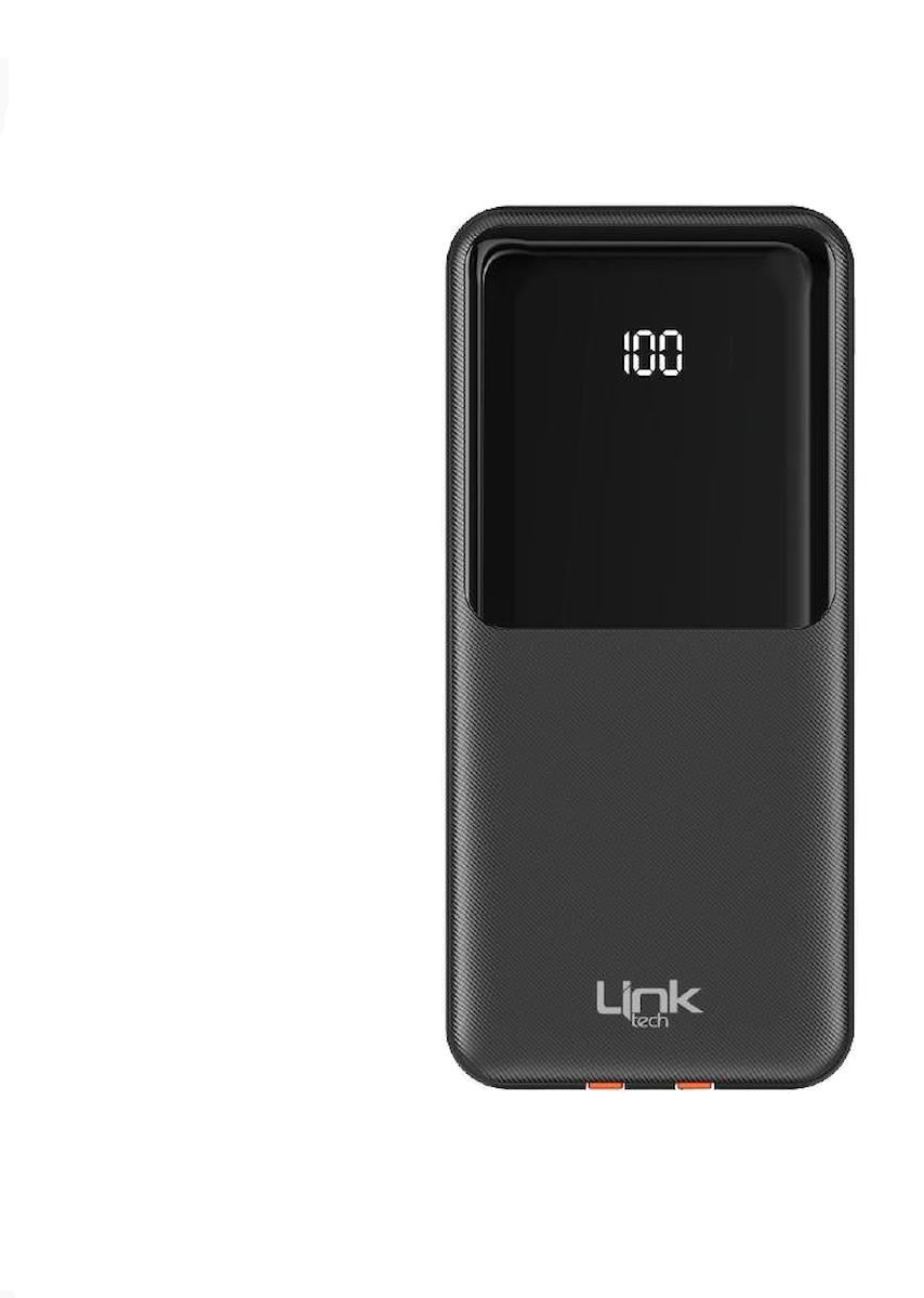 Linktech Pc30 30000 mAh Dijital Göstergeli USB Type A Çoklu Bağlantılı Kablolu Powerbank Siyah