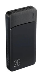 Rock P200 PD 20000 mAh Hızlı Şarjlı USB Çoklu Bağlantılı Kablolu Powerbank Siyah