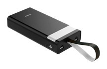 Syrox Pb115 30000 mAh Hızlı Şarjlı Dijital Göstergeli USB Çoklu Bağlantılı Kablolu Powerbank Siyah